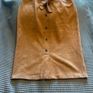 Marc New York Tan Pencil Skirt with Tie Front